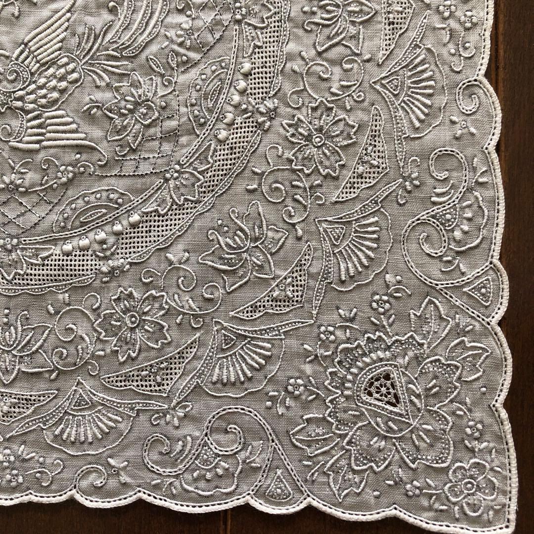 未使用　SWATOW ハンカチ　鳳凰　汕頭　手刺繍　スワトウ　パッケージなし発送