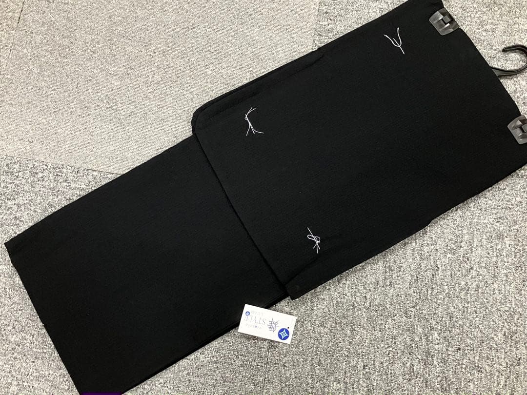 新品】綿素材 しじら織り お仕立て上がり浴衣 単品 フリーサイズ 黒と岡重草履白