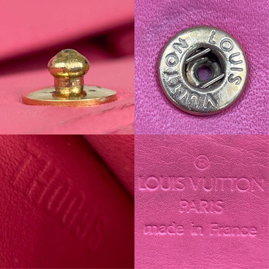 【微美品】ルイヴィトン　ヴェルニ　長財布　折り財布　レッド　赤