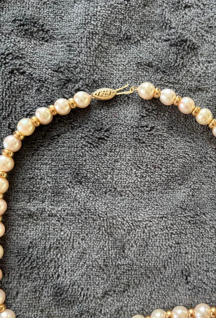 14金とホワイトパール ネックレス 宝石店で購入しました