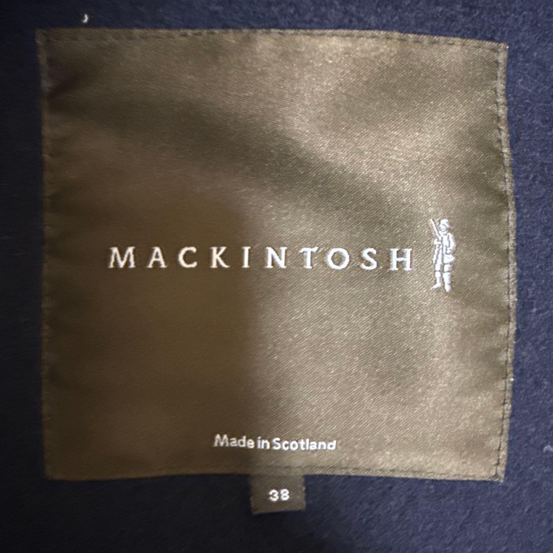 マッキントッシュ　ダッフルコート　ヘリンボーン　ネイビー　ウール　メンズ　38
