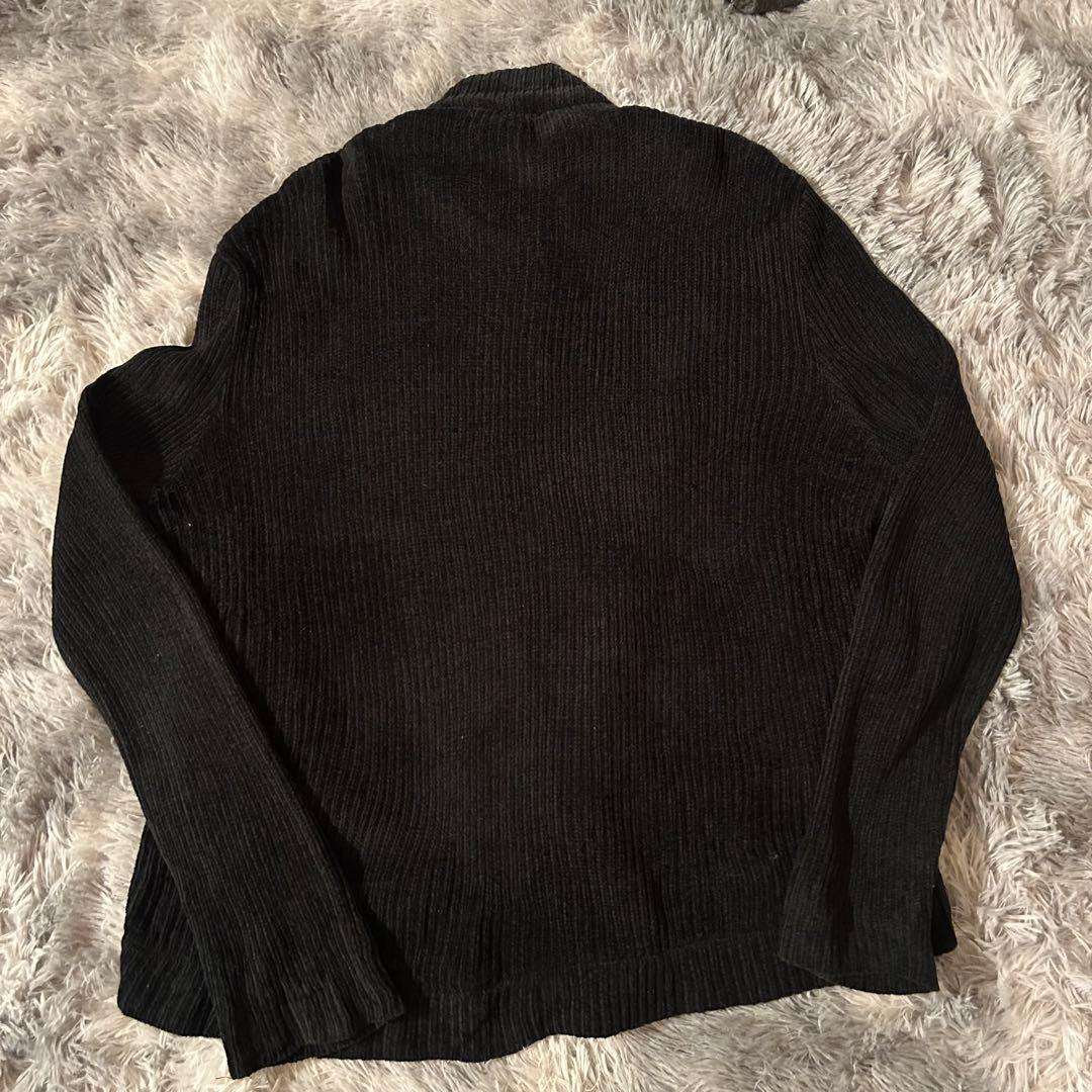 90sレオパード ファー ニット ジップアップ ニットジャケット