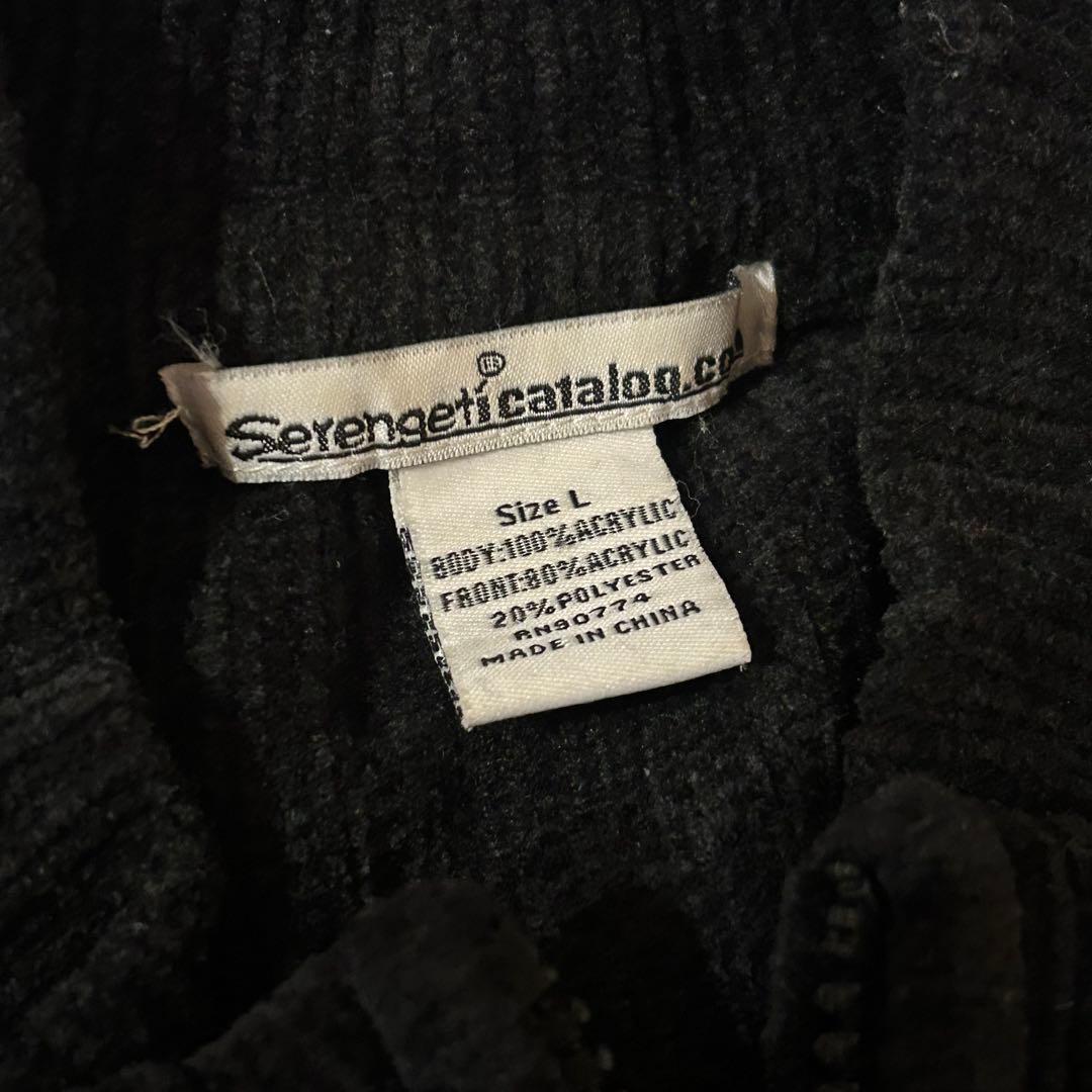 90sレオパード ファー ニット ジップアップ ニットジャケット