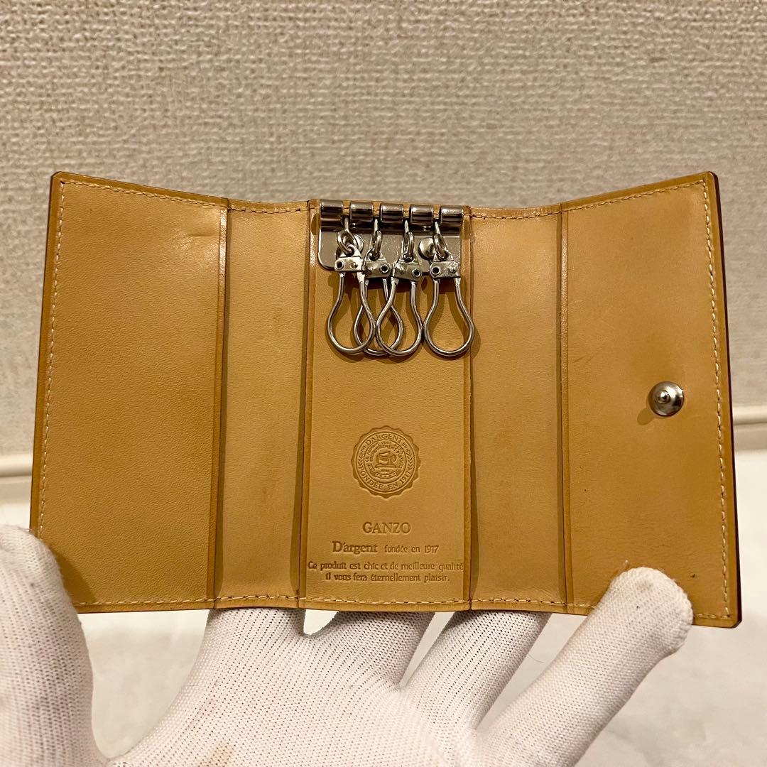 【未使用に近い】GANZO ガンゾ キーケース ダークブラウン 袋付き