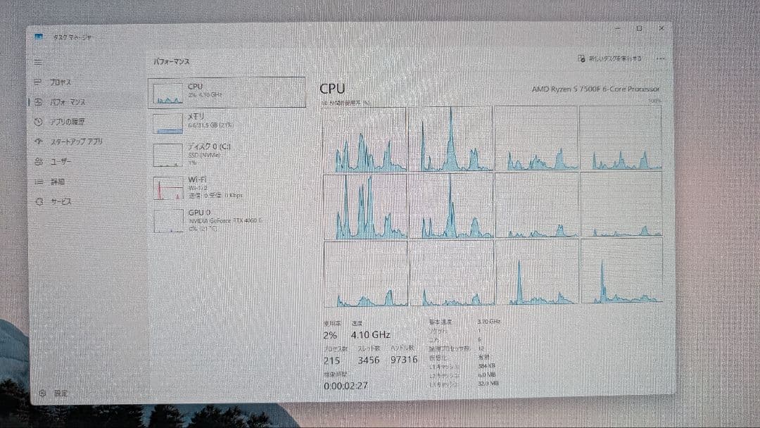 ゲーミングPC Ryzen5 7500f RTX4060ti Win11Pro
