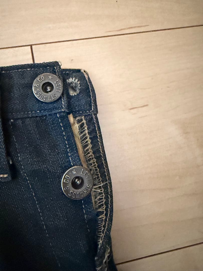 値下げLEVI'S ヴィンテージワークパンツ　黒ドーナツボタン