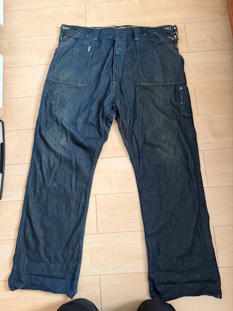 値下げLEVI'S ヴィンテージワークパンツ　黒ドーナツボタン
