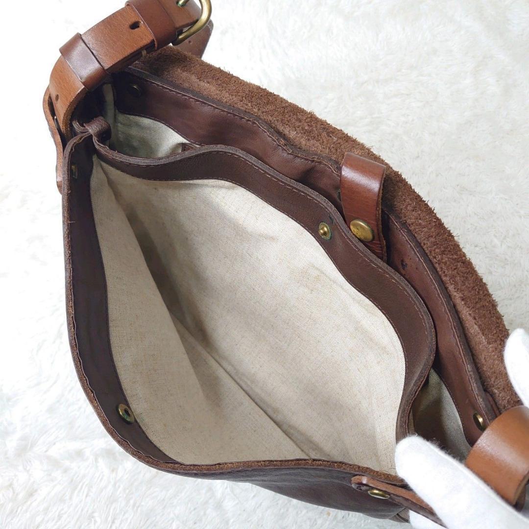 【希少】SLOW × BEAMS別注 メッセンジャーバッグ 本革 ブラウン