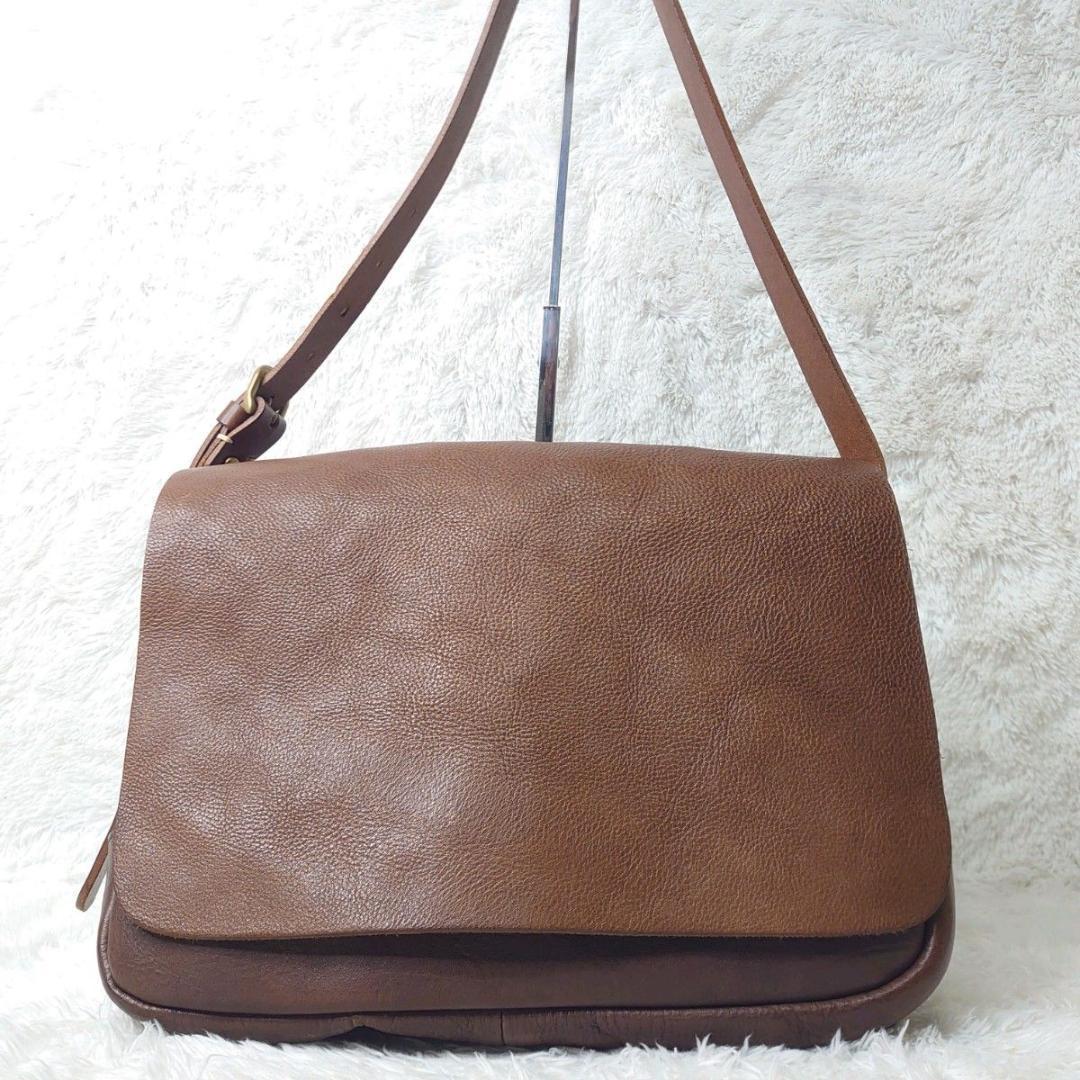 【希少】SLOW × BEAMS別注 メッセンジャーバッグ 本革 ブラウン