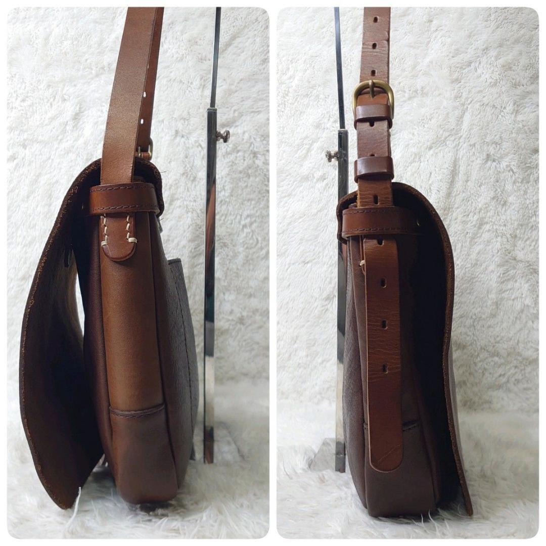 【希少】SLOW × BEAMS別注 メッセンジャーバッグ 本革 ブラウン