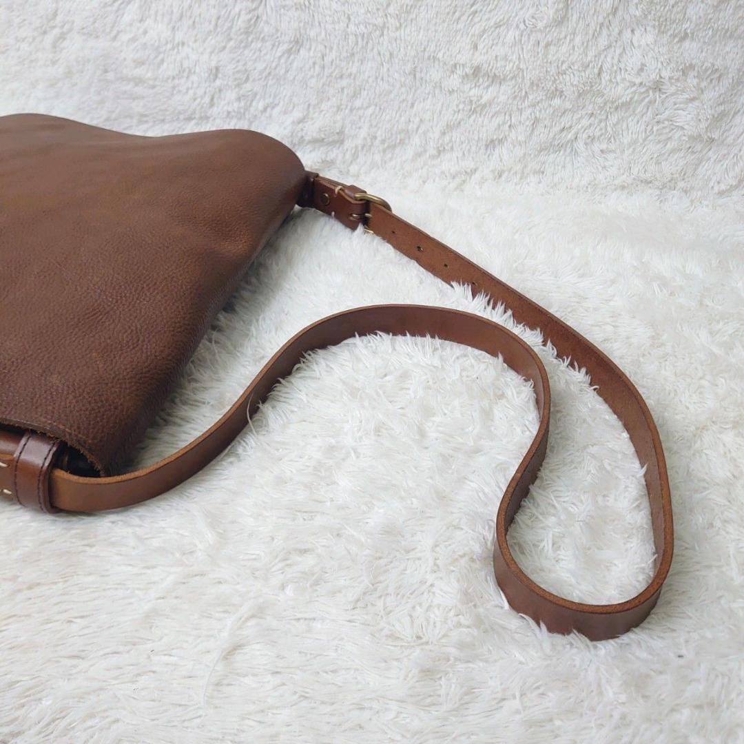 【希少】SLOW × BEAMS別注 メッセンジャーバッグ 本革 ブラウン