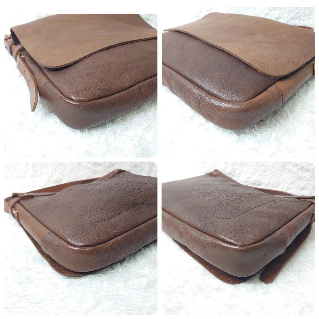 【希少】SLOW × BEAMS別注 メッセンジャーバッグ 本革 ブラウン