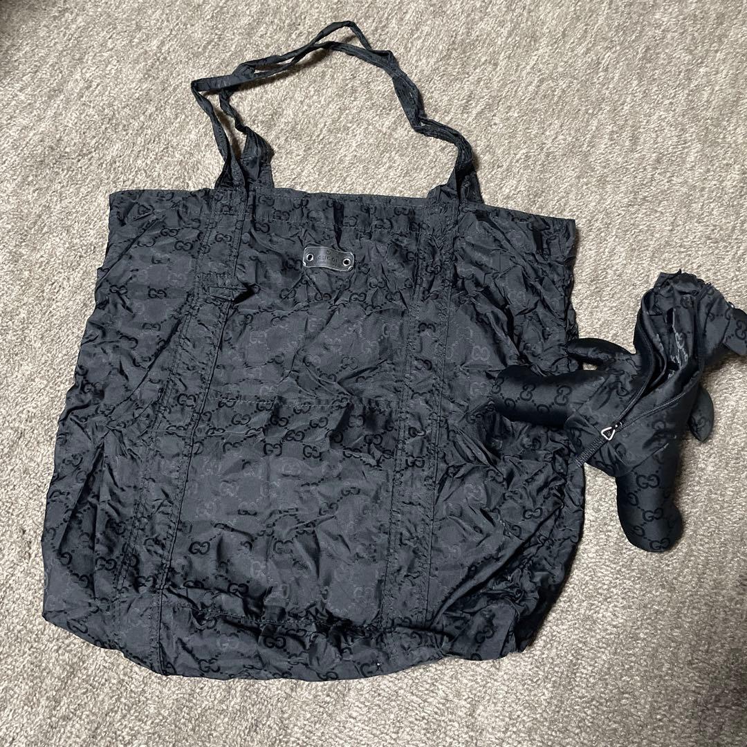 ラ*子様 GUCCI グッチ くま エコバッグ ショルダーバッグ ブラック