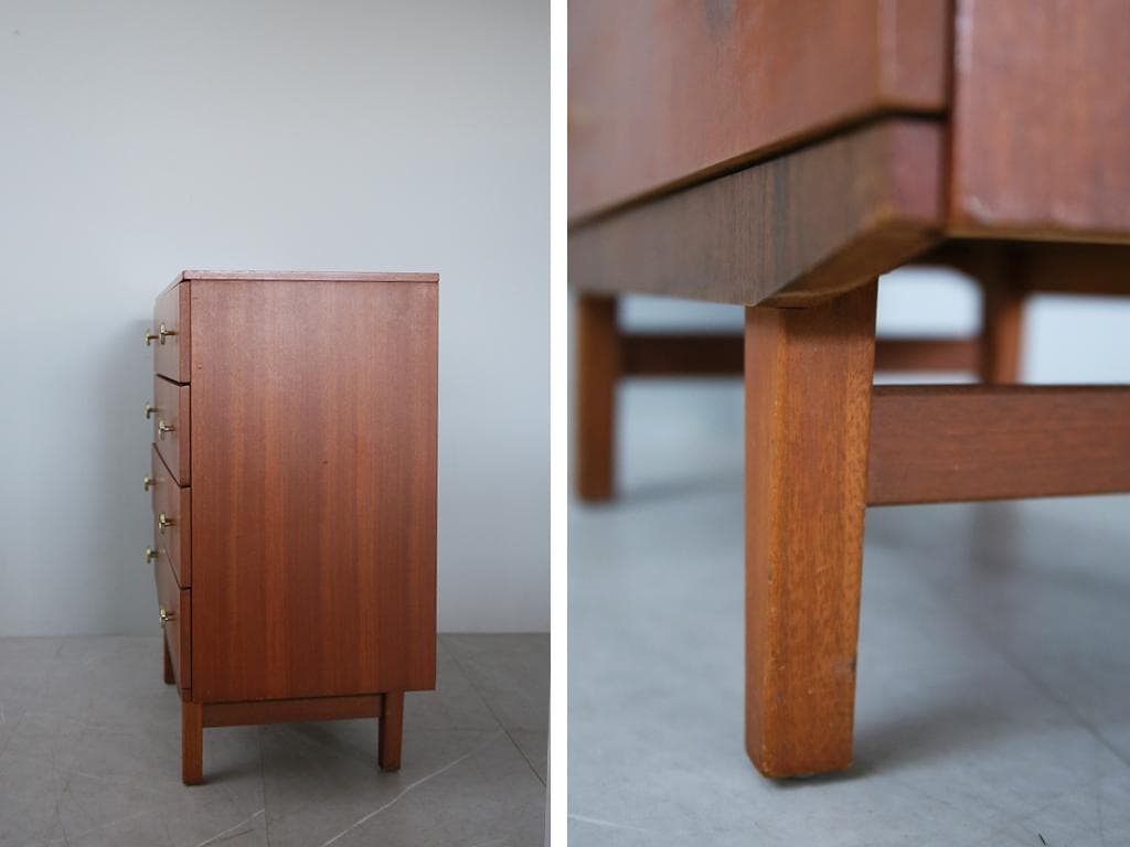 英国アンティークチーク古木4杯ドロワー/木製チェスト/タンス箪笥(92-269)