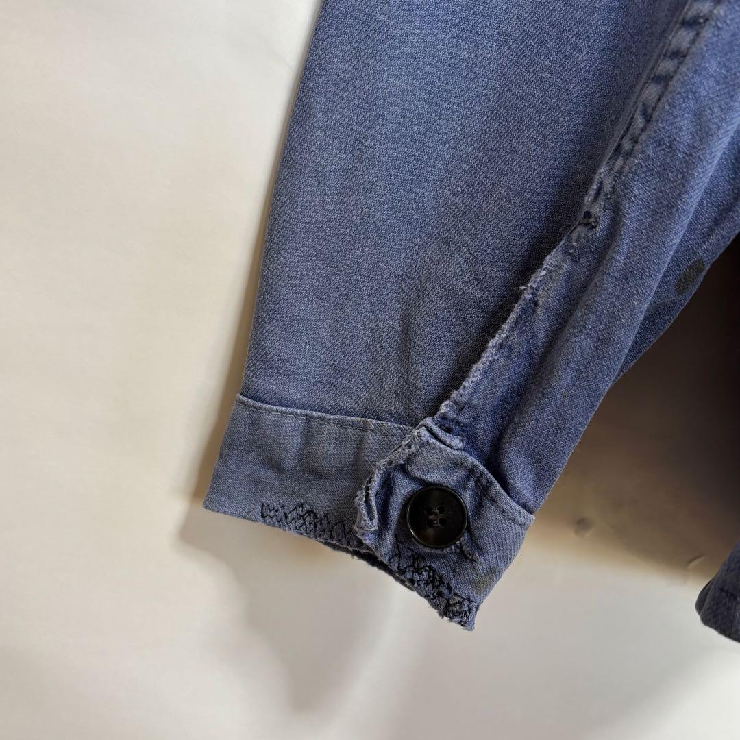 70sフレンチ　フェードカバーオール　ヴィンテージ　襤褸　ユーロワークボロの美学