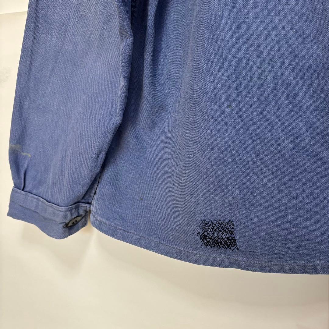 70sフレンチ　フェードカバーオール　ヴィンテージ　襤褸　ユーロワークボロの美学