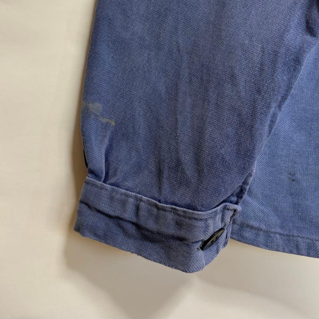 70sフレンチ　フェードカバーオール　ヴィンテージ　襤褸　ユーロワークボロの美学