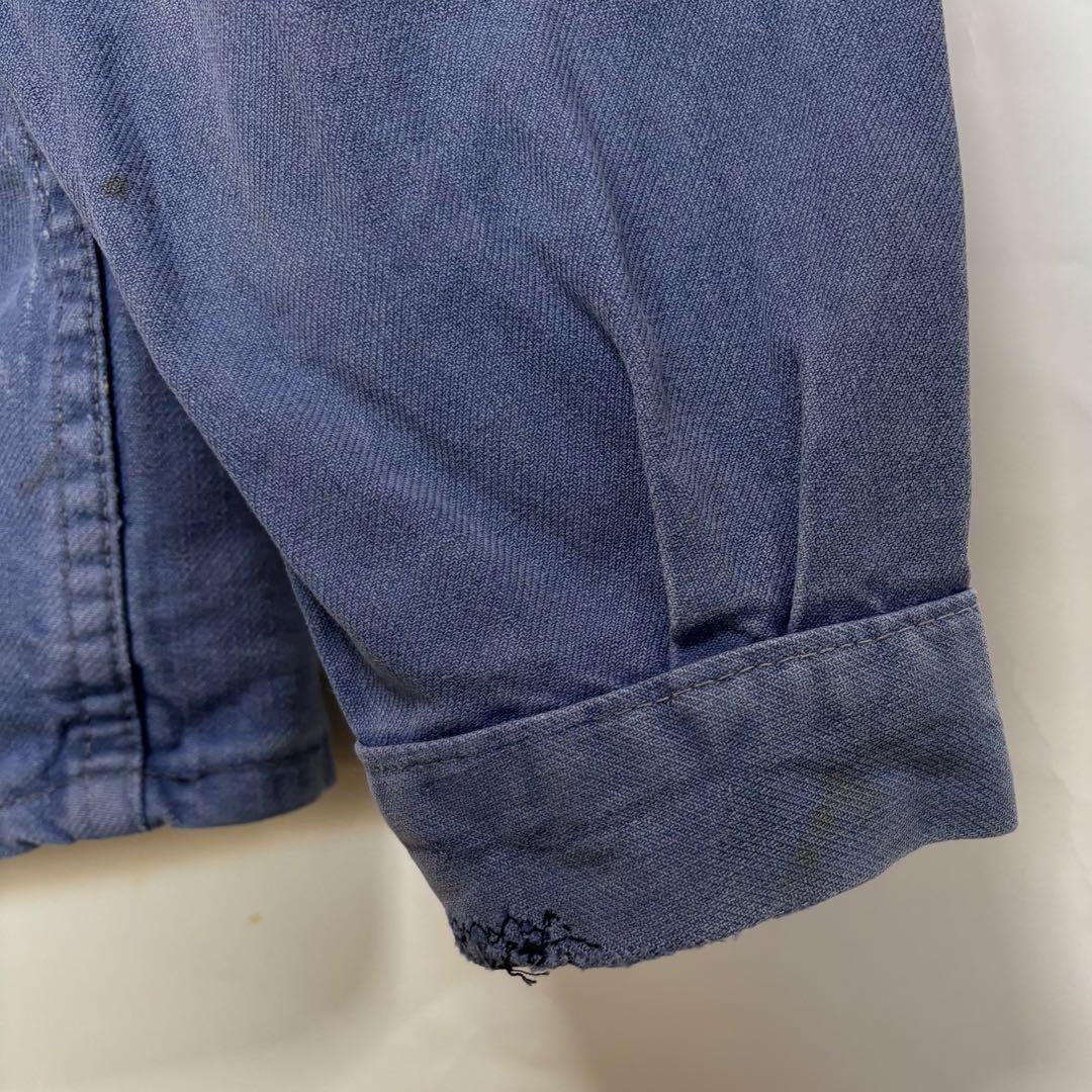 70sフレンチ　フェードカバーオール　ヴィンテージ　襤褸　ユーロワークボロの美学