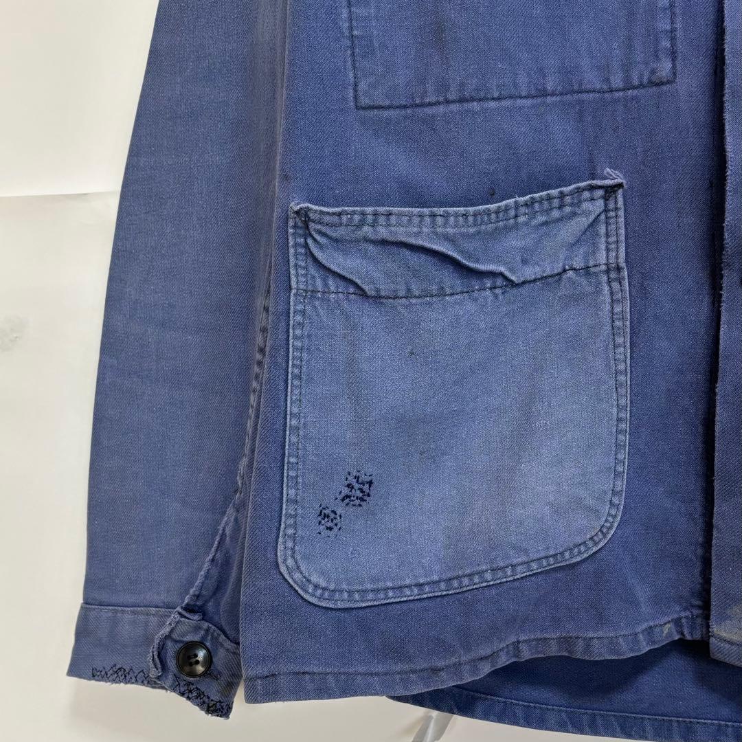 70sフレンチ　フェードカバーオール　ヴィンテージ　襤褸　ユーロワークボロの美学