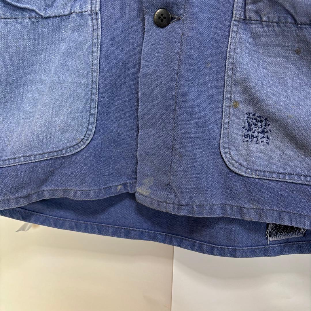 70sフレンチ　フェードカバーオール　ヴィンテージ　襤褸　ユーロワークボロの美学