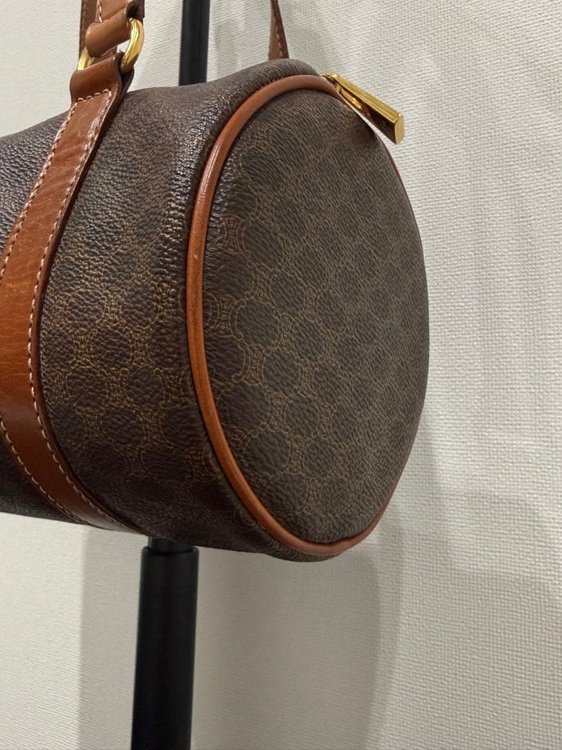 【美品】CELINEセリーヌ マカダム ドラムバッグ ショルダー ニボストン
