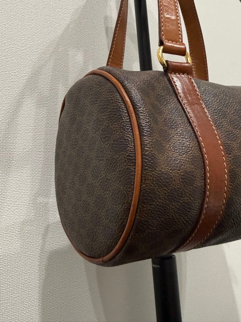 【美品】CELINEセリーヌ マカダム ドラムバッグ ショルダー ニボストン