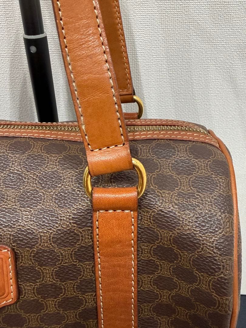 【美品】CELINEセリーヌ マカダム ドラムバッグ ショルダー ニボストン