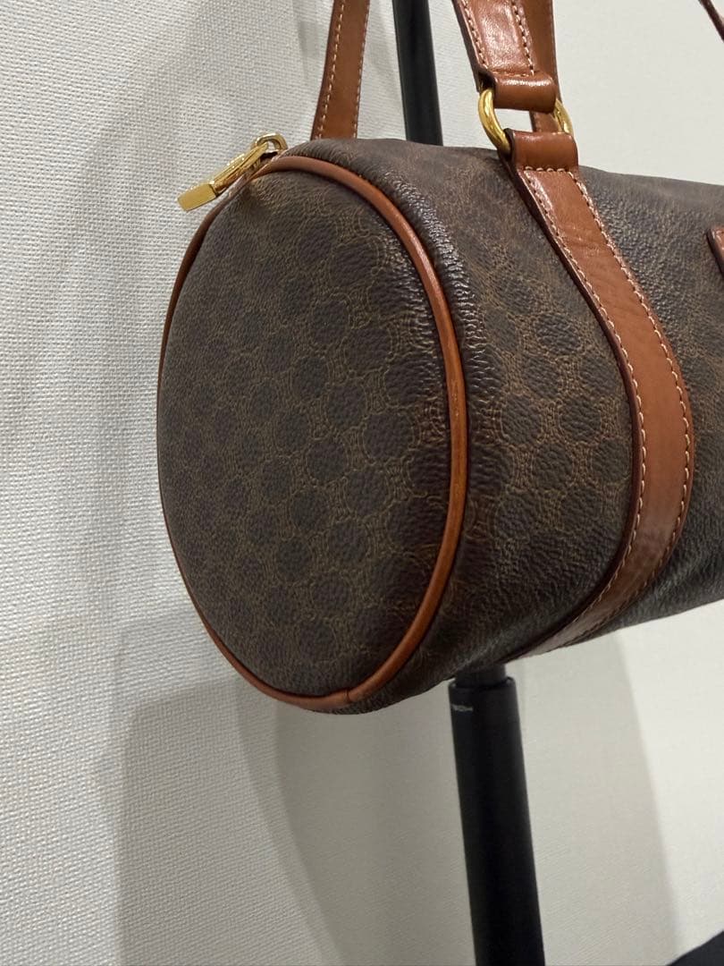 【美品】CELINEセリーヌ マカダム ドラムバッグ ショルダー ニボストン