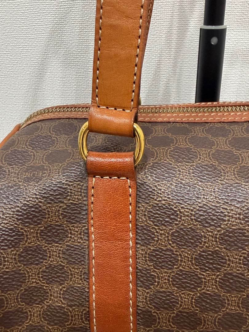 【美品】CELINEセリーヌ マカダム ドラムバッグ ショルダー ニボストン