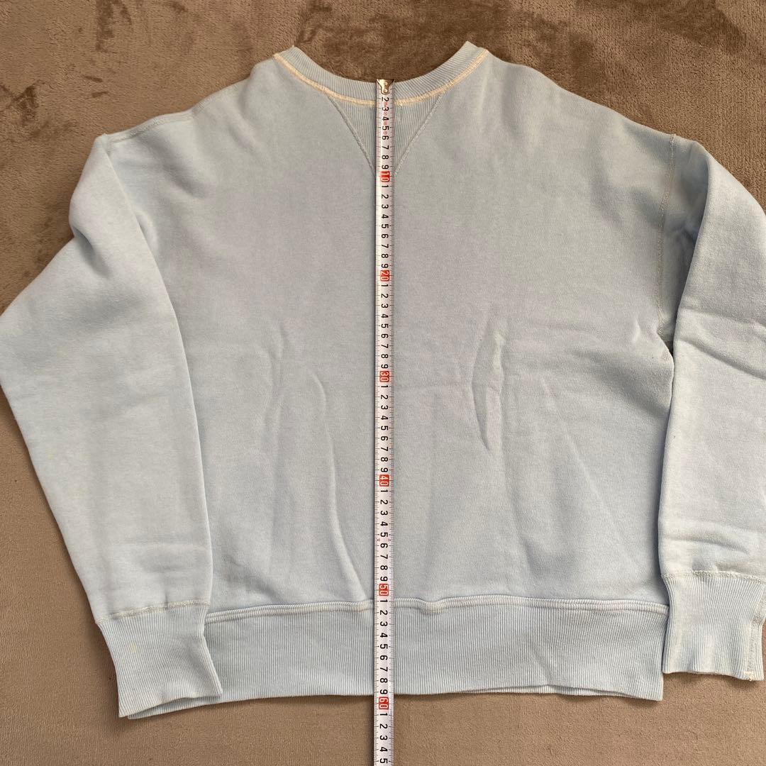 Warehouse 両V スウェット フロッキープリント 40 サックスブルー