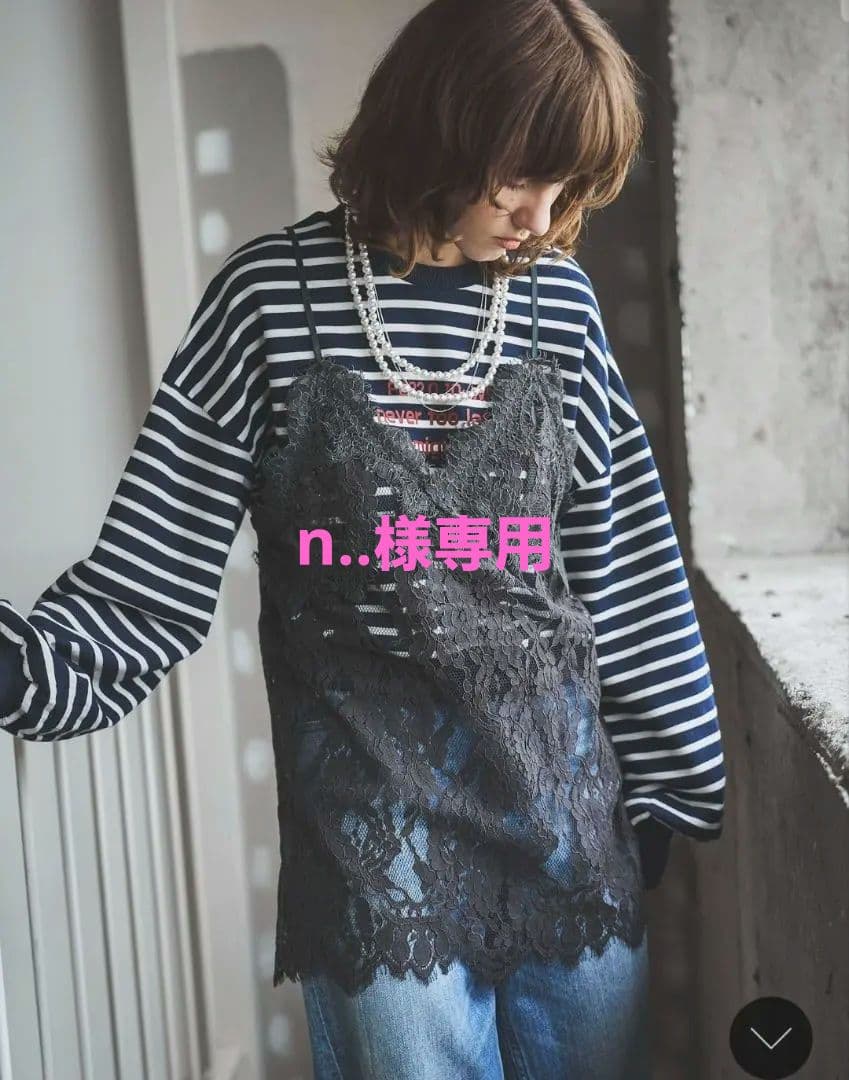 トップス scallop lace finely camisole