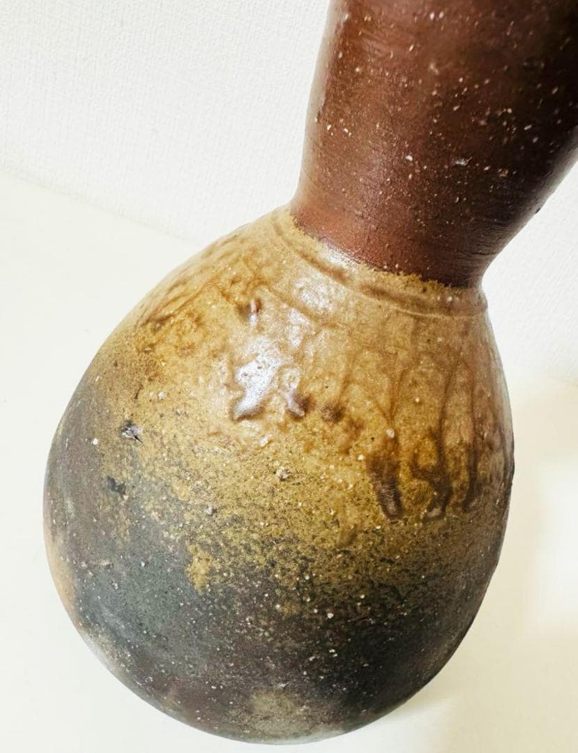 備前焼 人間国宝 伊勢崎淳 花生 花入 共箱