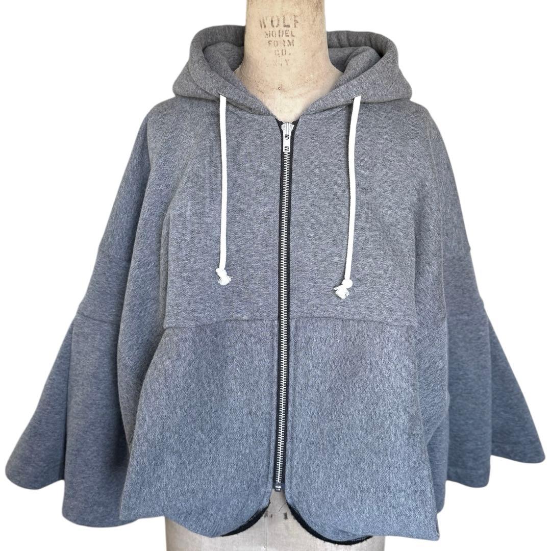 JUNYA WATANABE フレアスリーブ フーディ パーカー グレー S