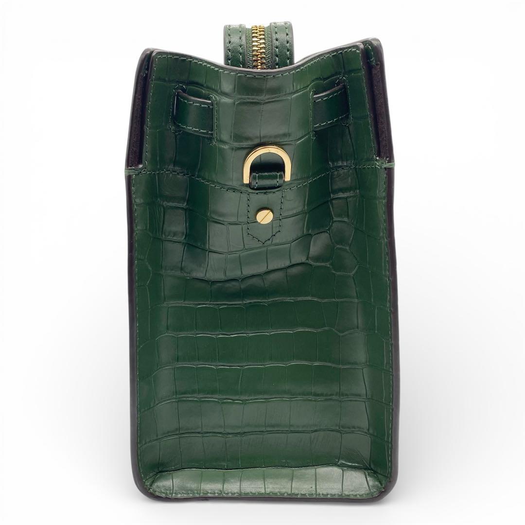 【未使用級】マイケルコース・クロコ型押し・ヌーボーハミルトン・2wayバッグ・緑