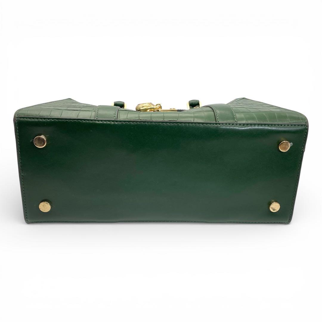 【未使用級】マイケルコース・クロコ型押し・ヌーボーハミルトン・2wayバッグ・緑