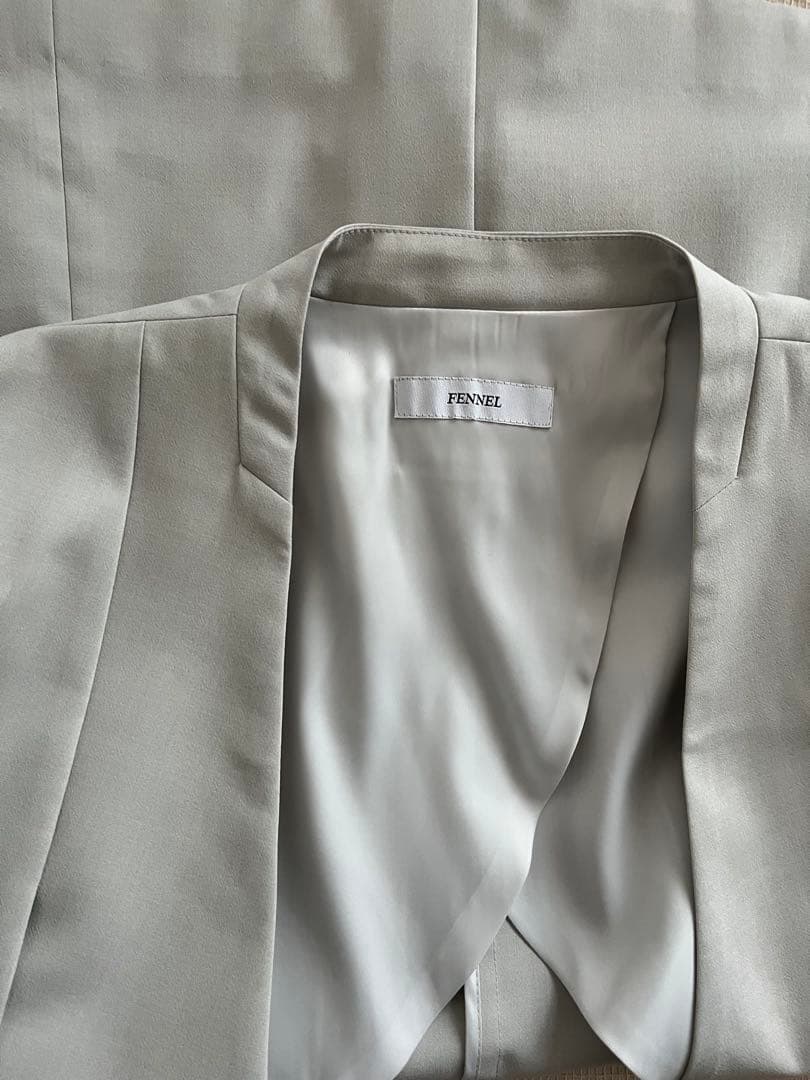 新品/FENNEL/ダブルフロント2wayノーカラージャケット（杢グレー）
