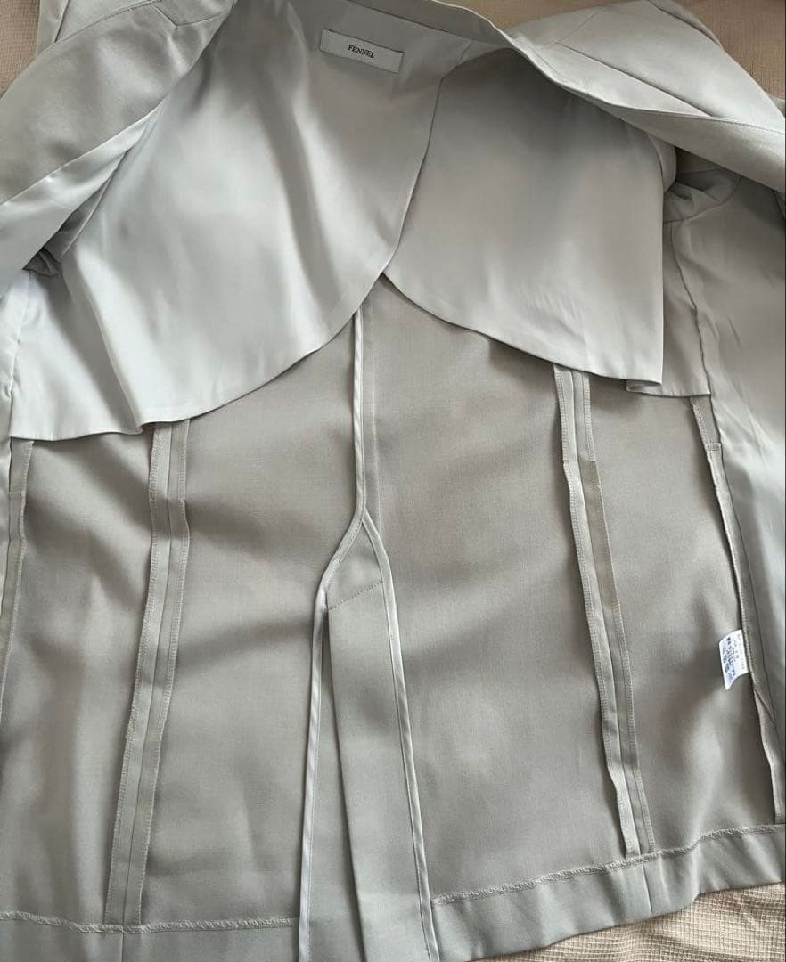 新品/FENNEL/ダブルフロント2wayノーカラージャケット（杢グレー）