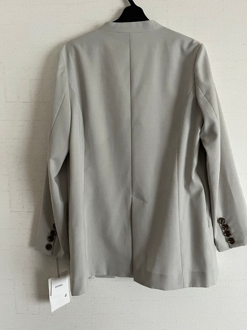 新品/FENNEL/ダブルフロント2wayノーカラージャケット（杢グレー）