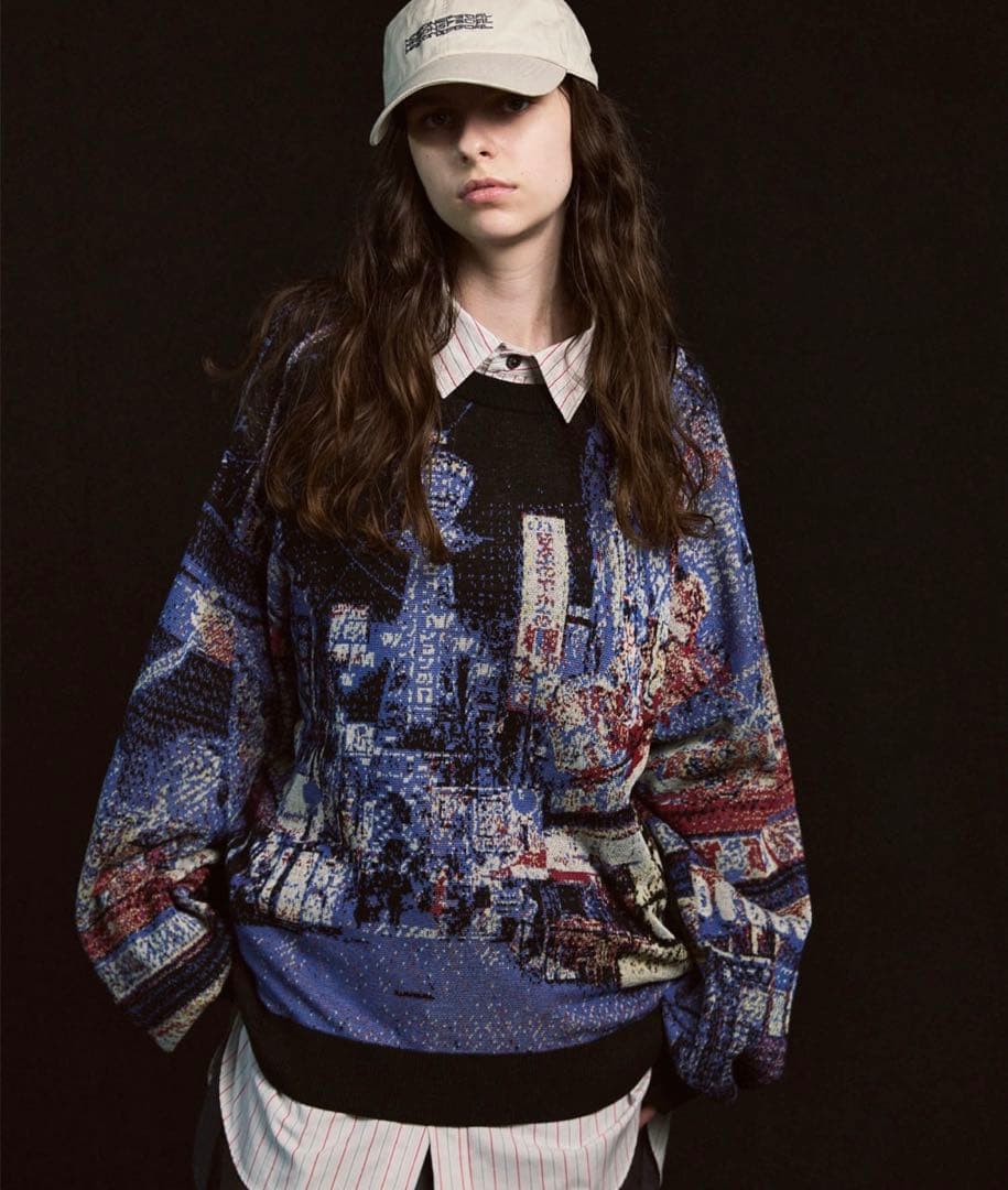 メゾンスペシャル 都市 シリーズ 道頓堀 オーバー ニット