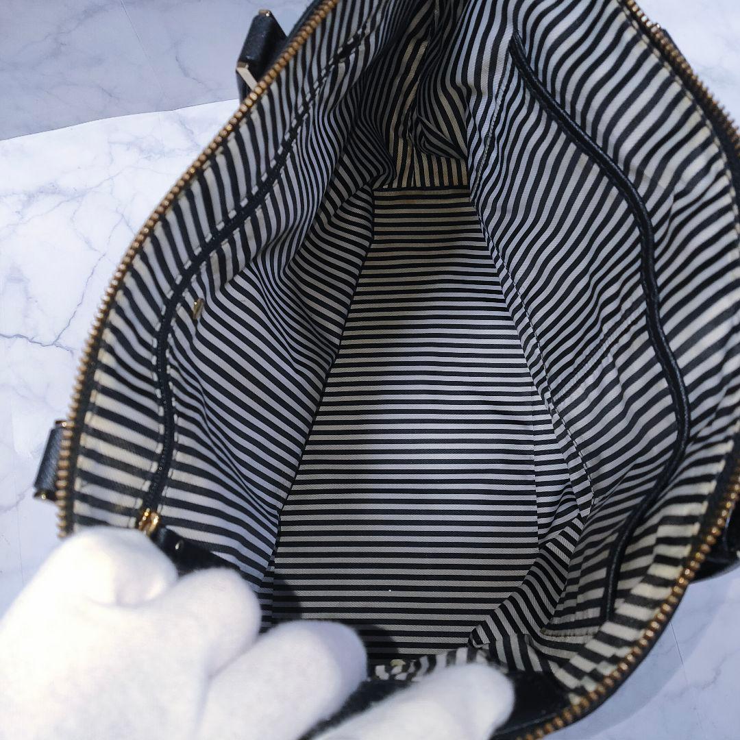 美品 KATE SPADE レザー トートバッグ ビジネス A4収納 ブラック