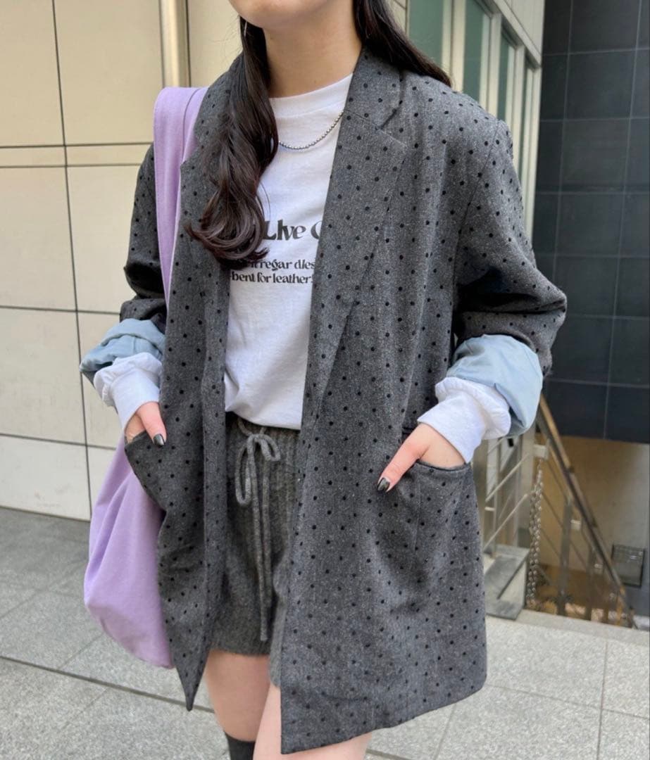 kastane ドットツイードジャケット