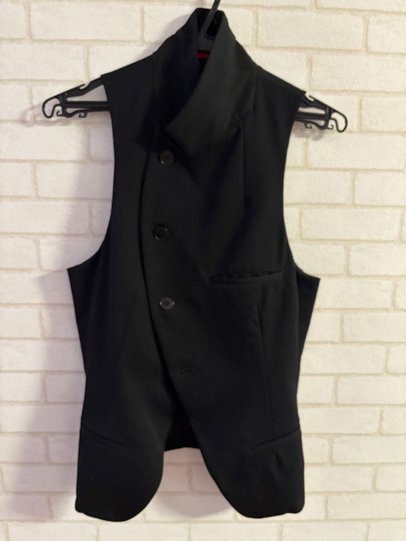 Y's ブラック ダブルブレスト ベスト