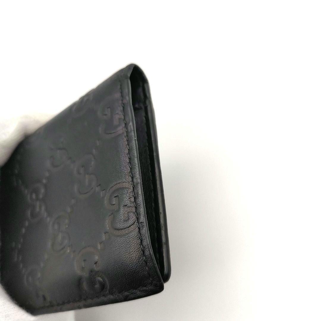 GUCCI グッチ シマ カードケース 名刺入れ　本革 レザー ブラック メンズ