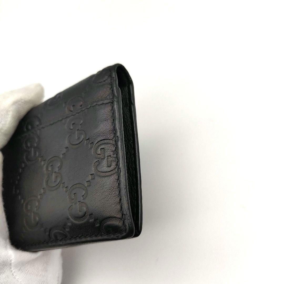 GUCCI グッチ シマ カードケース 名刺入れ　本革 レザー ブラック メンズ