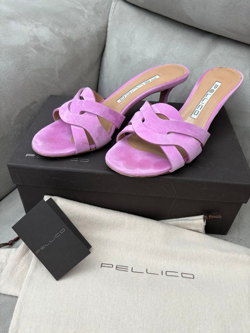 PELLICO パープル スエード ミュール　38.5
