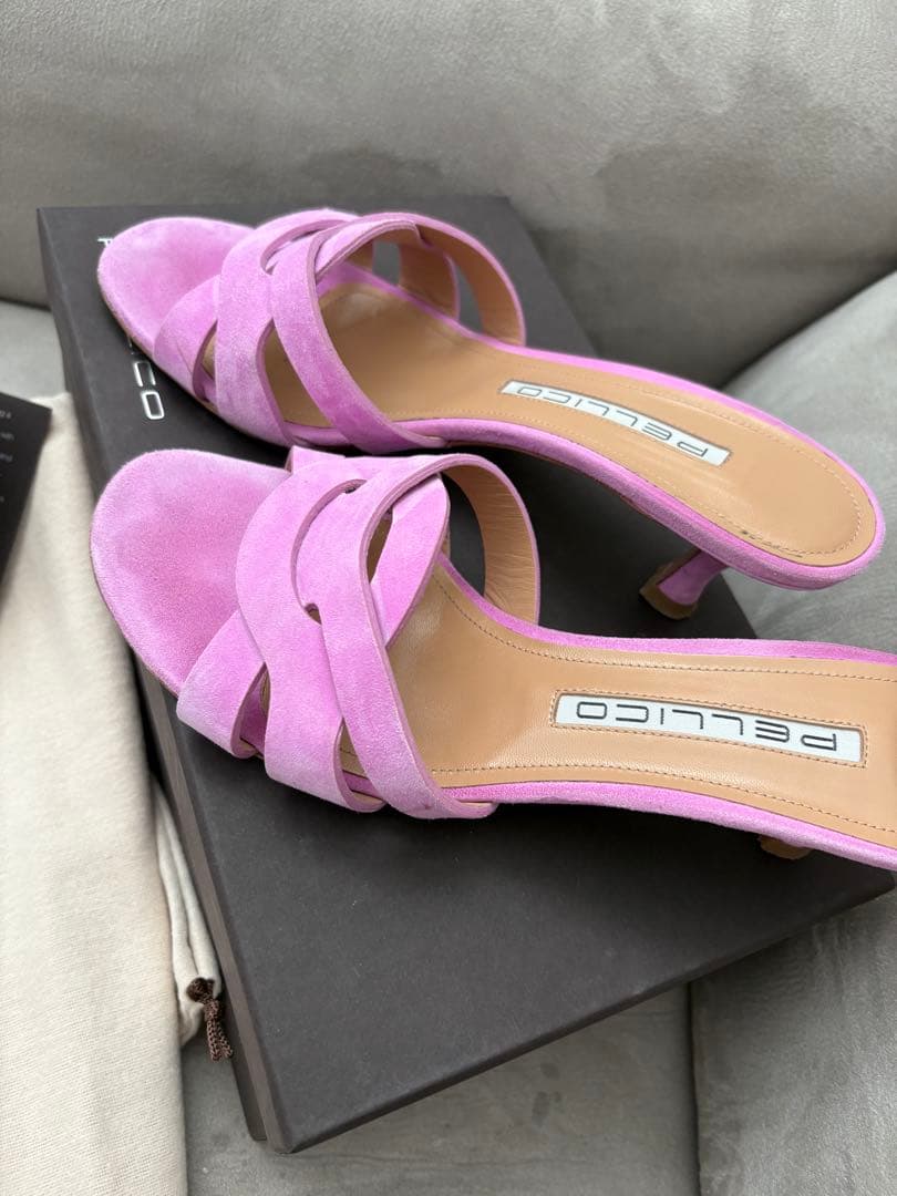 PELLICO パープル スエード ミュール　38.5