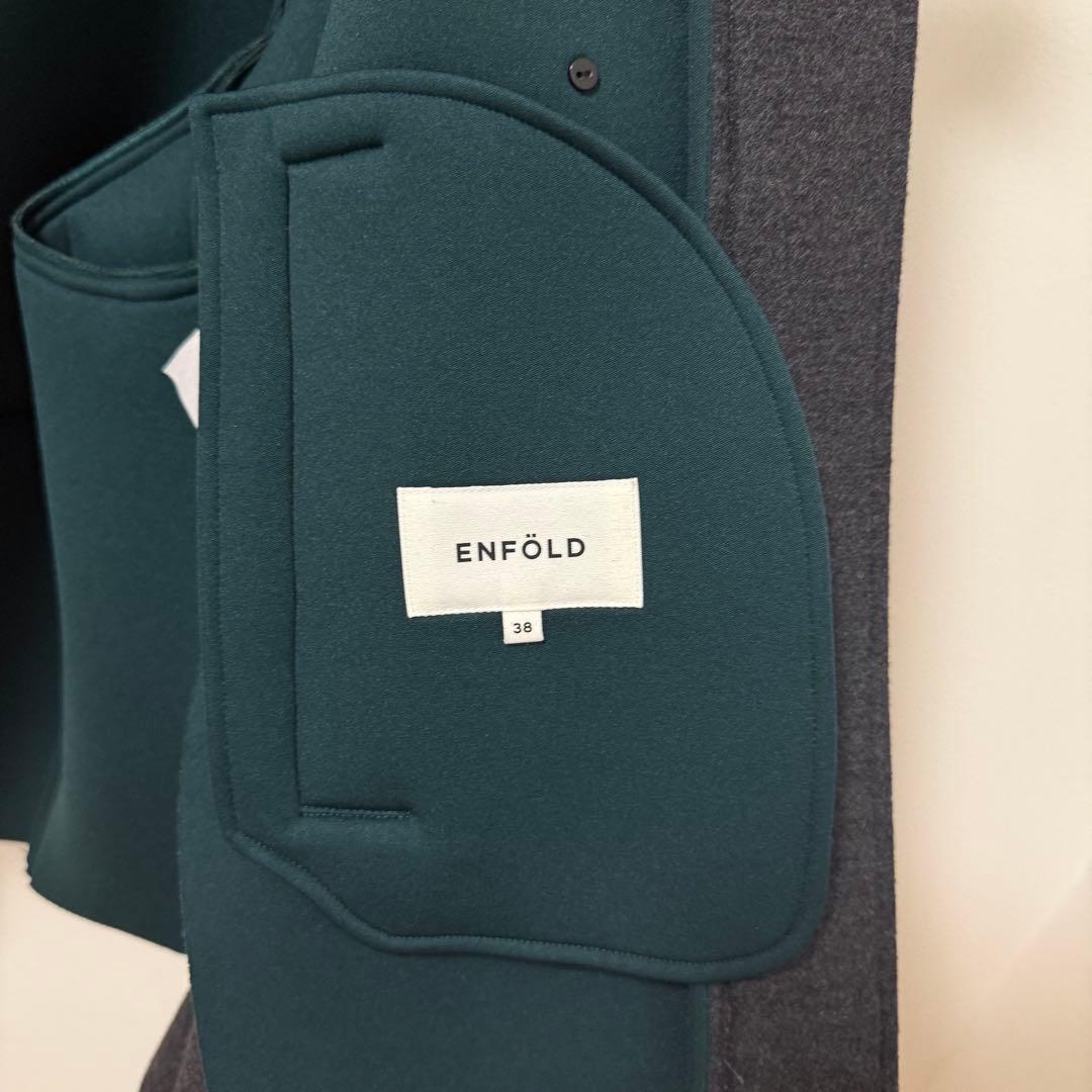 うさこ　エンフォルド　ウールボンディングショートコートチャコールグレー38