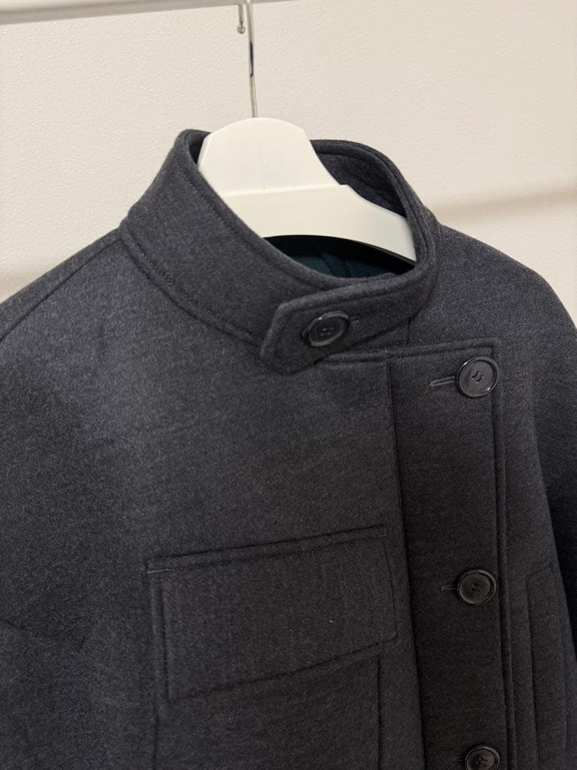 うさこ　エンフォルド　ウールボンディングショートコートチャコールグレー38