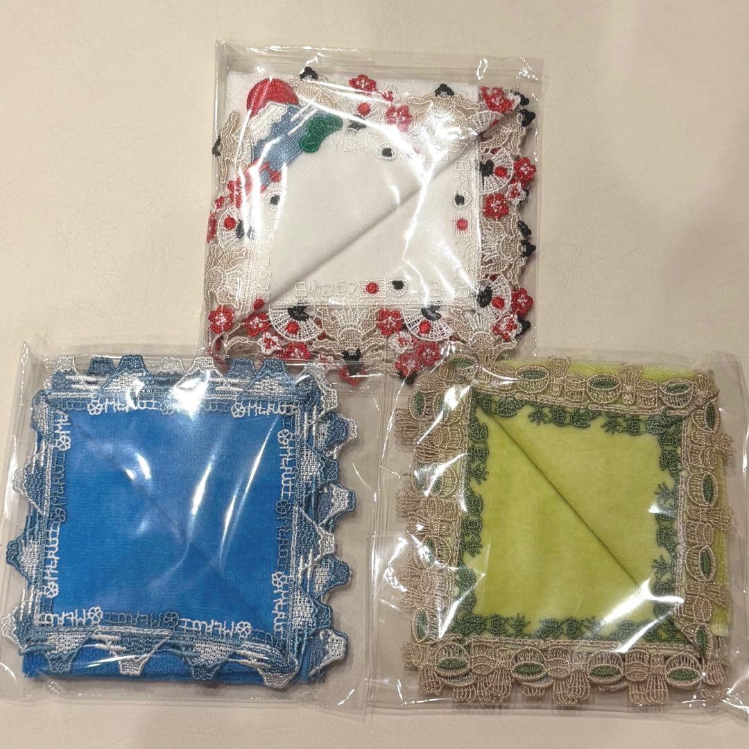【新品未使用】近沢レース　ハンカチ　茶道　富士山　どすこい日本