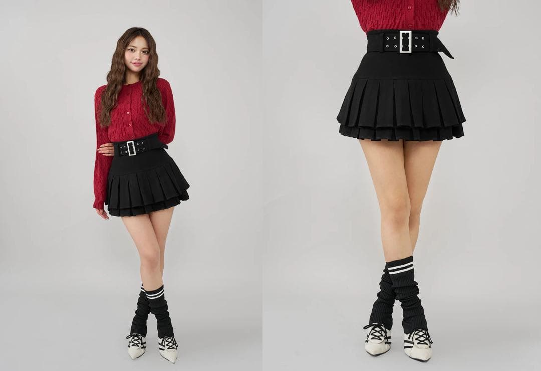 ダーリッチ darich ダブルプリーツミニスカート IVO アイボリー S